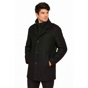 New Apt 9 Men's Black Wool Blend Bibbed Carcoat SZ L